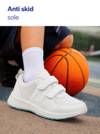 unisex white school uniform shoes|boys & girls non lacing breathable school shoes|hook and loop adjustable fasteners school shoes for kids