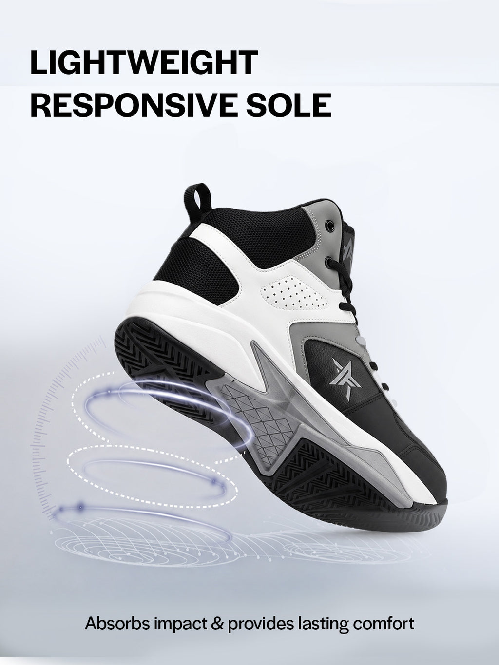 men grey high top colorblocked chunky classic lace up sneakers|breathable basketball shoes with memory cushion|anti skid comfort grip sole