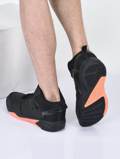 men high top colorblocked chunky classic lace-up sneakers|breathable basketball shoes with memory cushion|anti skid comfort grip sole