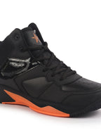 men high top colorblocked chunky classic lace-up sneakers|breathable basketball shoes with memory cushion|anti skid comfort grip sole
