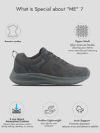 Men Blue Suede Leather Breathable Broad Feet Classic Casual Shoes All Day Comfortable Walking Sneakers Memory Cushioned Insole with Anti Skid TPR Sole