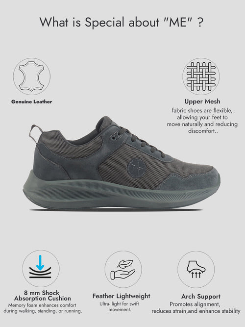 Men Blue Suede Leather Breathable Broad Feet Classic Casual Shoes All Day Comfortable Walking Sneakers Memory Cushioned Insole with Anti Skid TPR Sole