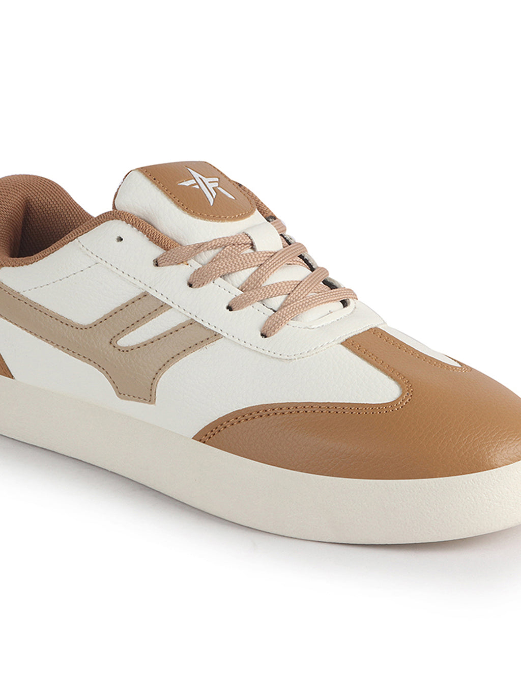 Men Beige Colorblocked Classic Lace Up Sneakers | Casual Shoes with Soft Cushioned Insole | Trendy Low Top Sneaker with TPR Sole