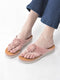 Women Pink Floral Design Orthopedic Cushioned Wedge Thong Slippers| Slip-On Open Toe Comfort Sandals For Casual, Daily Office Work Wear