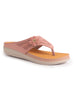 Women Pink Lazer Cut Bloom Embellished Orthopedic Slip-On Wedge Sandals | Casual Slippers | Summer Party Flip-Flops With Arch Support For Daily Use