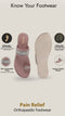 Women Lavender Embellished Slip-On Toe Ring Ortho Flats with Dual Strap | Sandals for Wedding, Party and Ethnic Wear