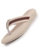 Women Cream Embellished Slip-On T-Strap Flats with Ortho Cushioned Insole | Thong Sandals for Wedding, Party | Flat Slippers for Daily Wear