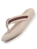 Women Cream Embellished Slip-On T-Strap Flats with Ortho Cushioned Insole | Thong Sandals for Wedding, Party | Flat Slippers for Daily Wear
