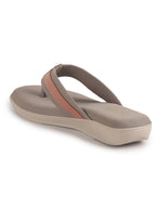 Women Grey Embellished Slip-On T-Strap Flats with Ortho Cushioned Insole | Thong Sandals for Wedding, Party | Flat Slippers for Daily Wear