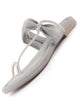 Women Light Grey Elegant Toe-Ring Embellished Flat Slip On Sandals|Party Slippers with Soft Cushioned Insole|Festive and Casual Outings