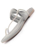 Women Light Grey Elegant Toe-Ring Embellished Flat Slip On Sandals|Party Slippers with Soft Cushioned Insole|Festive and Casual Outings