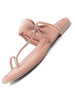 Women Pink Elegant Toe-Ring Embellished Flat Slip On Sandals|Party Slippers with Soft Cushioned Insole|Festive and Casual Outings