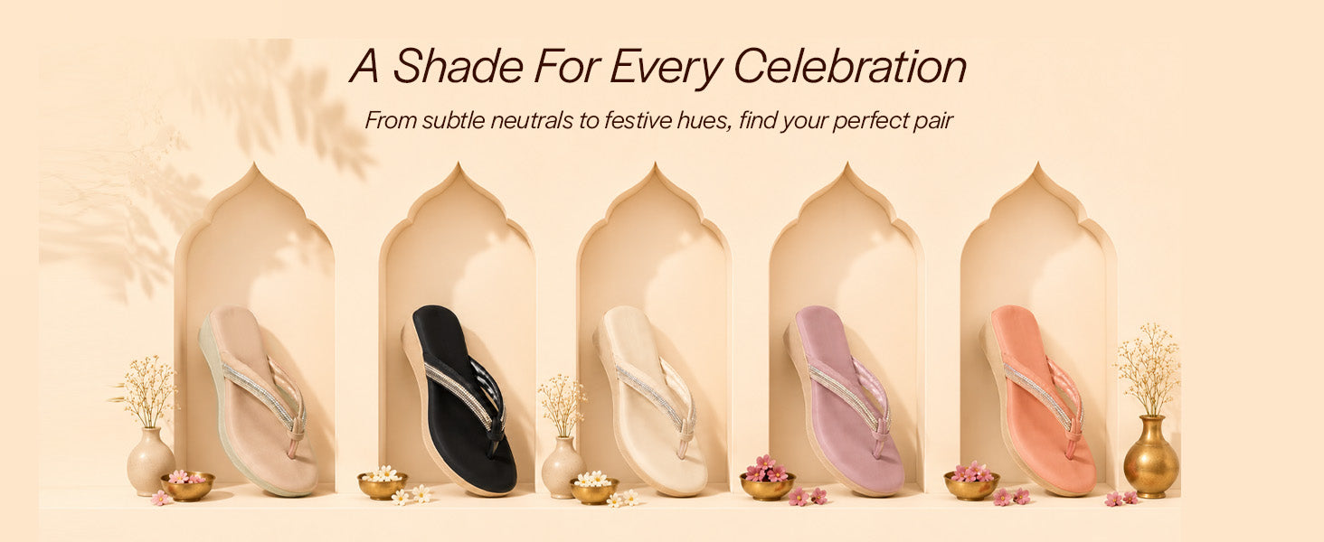 Women Khaki Elegant Embellished Shimmery Wedding T-Strap Flat Slip On Slippers|Soft Cushioned Footbed|Party, Reception, Festive