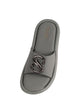 Women Grey Open Toe Flat Buckle Slip On Sliders | Cushioned Insole Slippers with Extra Comfort | Trendy Flat House Sandals for All Day Wear