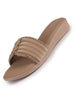 Women Khaki Rhinestone Strap Wedge Heel Ethnic Slip On Sandals for Wedding, Anarkali, Indo-Western Dress|Open Toe Ortho Slippers with Soft Cushioned Footbed