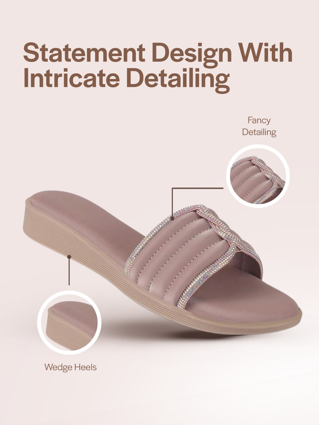 wedge heel ethnic slippers