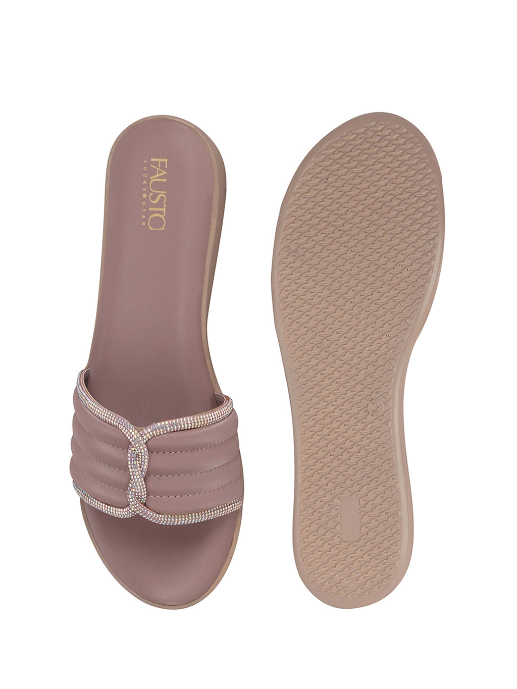Women Lavender Rhinestone Strap Wedge Heel Ethnic Slip On Sandals for Wedding, Anarkali, Indo-Western Dress|Open Toe Ortho Slippers with Soft Cushioned Footbed