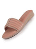 Women Pink Rhinestone Strap Wedge Heel Ethnic Slip On Sandals for Wedding, Anarkali, Indo-Western Dress|Open Toe Ortho Slippers with Soft Cushioned Footbed