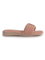 Women Pink Rhinestone Strap Wedge Heel Ethnic Slip On Sandals for Wedding, Anarkali, Indo-Western Dress|Open Toe Ortho Slippers with Soft Cushioned Footbed