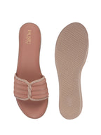 Women Pink Rhinestone Strap Wedge Heel Ethnic Slip On Sandals for Wedding, Anarkali, Indo-Western Dress|Open Toe Ortho Slippers with Soft Cushioned Footbed