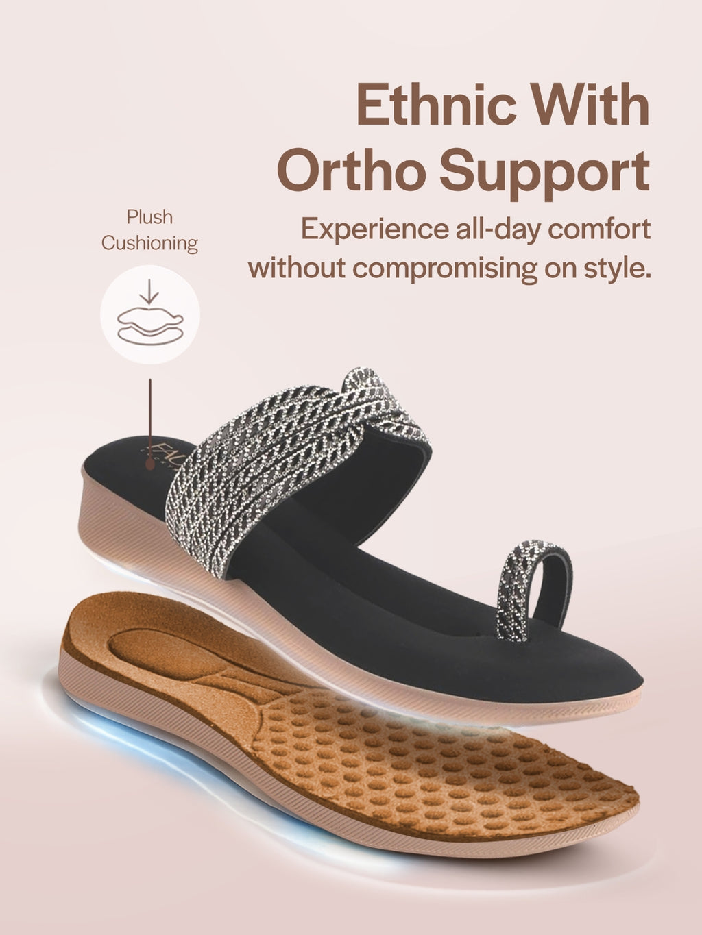 wedge heel ethnic slippers