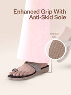 flat ethnic slippers women