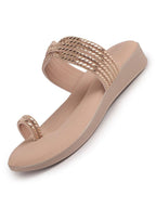 wedge heel ethnic slippers