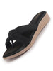 Women Black Bow Design Dual Strap Office Party Ortho Slip On Sandals|T-Strap Thong Slippers|Light Traditional Outfits, Festive Kurtis, Salwar Suit Set