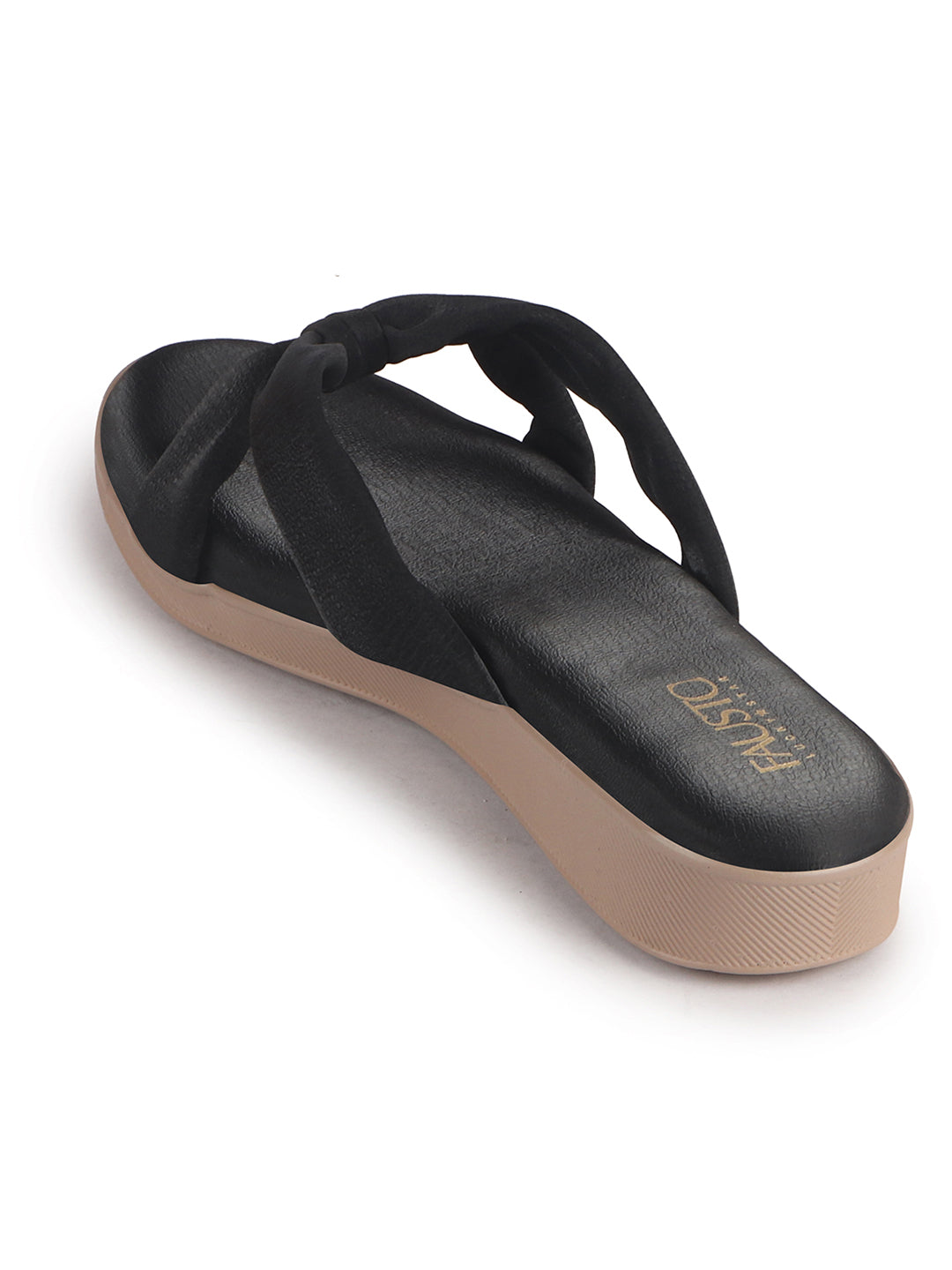 Women Black Bow Design Dual Strap Office Party Ortho Slip On Sandals|T-Strap Thong Slippers|Light Traditional Outfits, Festive Kurtis, Salwar Suit Set