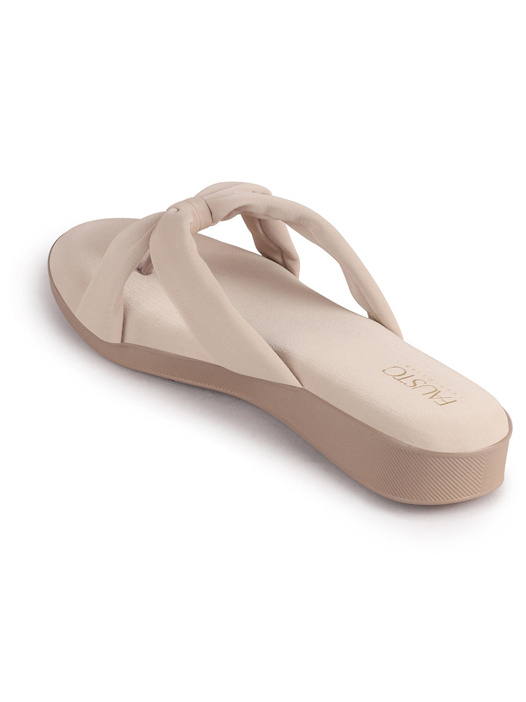 Women Cream Bow Design Dual Strap Office Party Ortho Slip On Sandals|T-Strap Thong Slippers|Light Traditional Outfits, Festive Kurtis, Salwar Suit Set