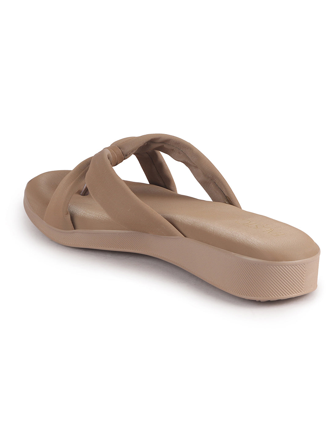 Women Khaki Bow Design Dual Strap Office Party Ortho Slip On Sandals|T-Strap Thong Slippers|Light Traditional Outfits, Festive Kurtis, Salwar Suit Set