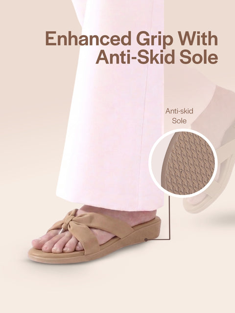 wedge heel ethnic slippers