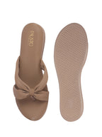Women Khaki Bow Design Dual Strap Office Party Ortho Slip On Sandals|T-Strap Thong Slippers|Light Traditional Outfits, Festive Kurtis, Salwar Suit Set