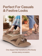 wedge heel ethnic slippers