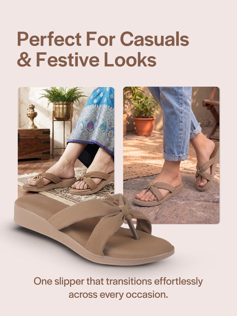 wedge heel ethnic slippers