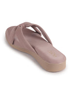 Women Lavender Bow Design Dual Strap Office Party Ortho Slip On Sandals|T-Strap Thong Slippers|Light Traditional Outfits, Festive Kurtis, Salwar Suit Set
