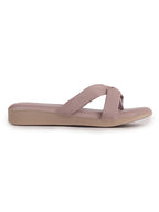 Women Lavender Bow Design Dual Strap Office Party Ortho Slip On Sandals|T-Strap Thong Slippers|Light Traditional Outfits, Festive Kurtis, Salwar Suit Set
