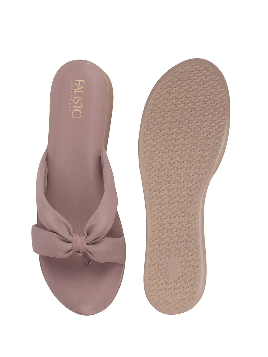 Women Lavender Bow Design Dual Strap Office Party Ortho Slip On Sandals|T-Strap Thong Slippers|Light Traditional Outfits, Festive Kurtis, Salwar Suit Set