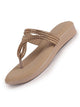 Women Khaki T-Strap Slip On Ethnic Sandals with Rhinestone Strap|Wedge Ortho Slip-On Slippers|Perfect for Wedding, Festive Outfits