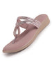 Women Lavender T-Strap Slip On Ethnic Sandals with Rhinestone Strap|Wedge Ortho Slip-On Slippers|Perfect for Wedding, Festive Outfits