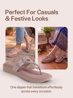 flat ethnic slippers women