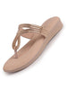 Women Pink T-Strap Slip On Ethnic Sandals with Rhinestone Strap|Wedge Ortho Slip-On Slippers|Perfect for Wedding, Festive Outfits