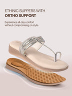 flat ethnic slippers women