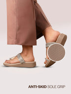 flat ethnic slippers women