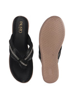 wedge heel ethnic slippers
