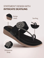 wedge heel ethnic slippers