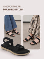 black ethnic party sandals