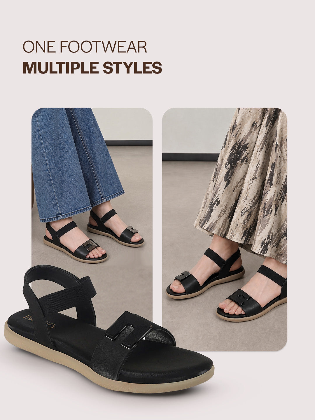 black ethnic party sandals