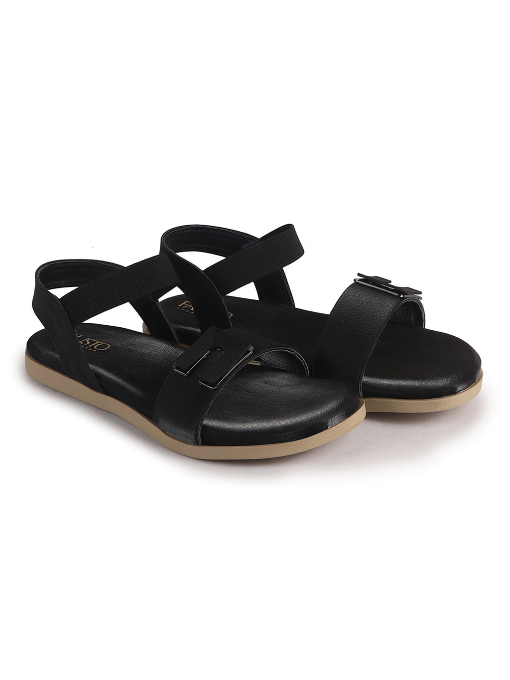 black ethnic party sandals