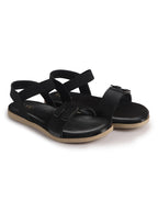 black ethnic party sandals